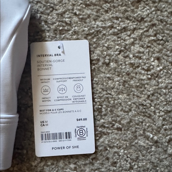 Athleta Classic White Sports Bra - Picture 3 of 7